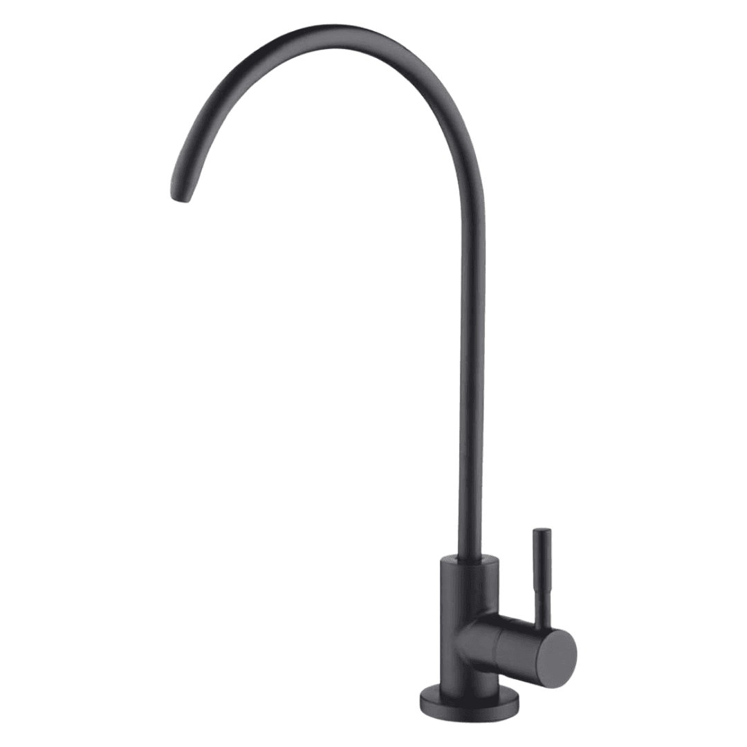 Matte black reverse osmosis faucet